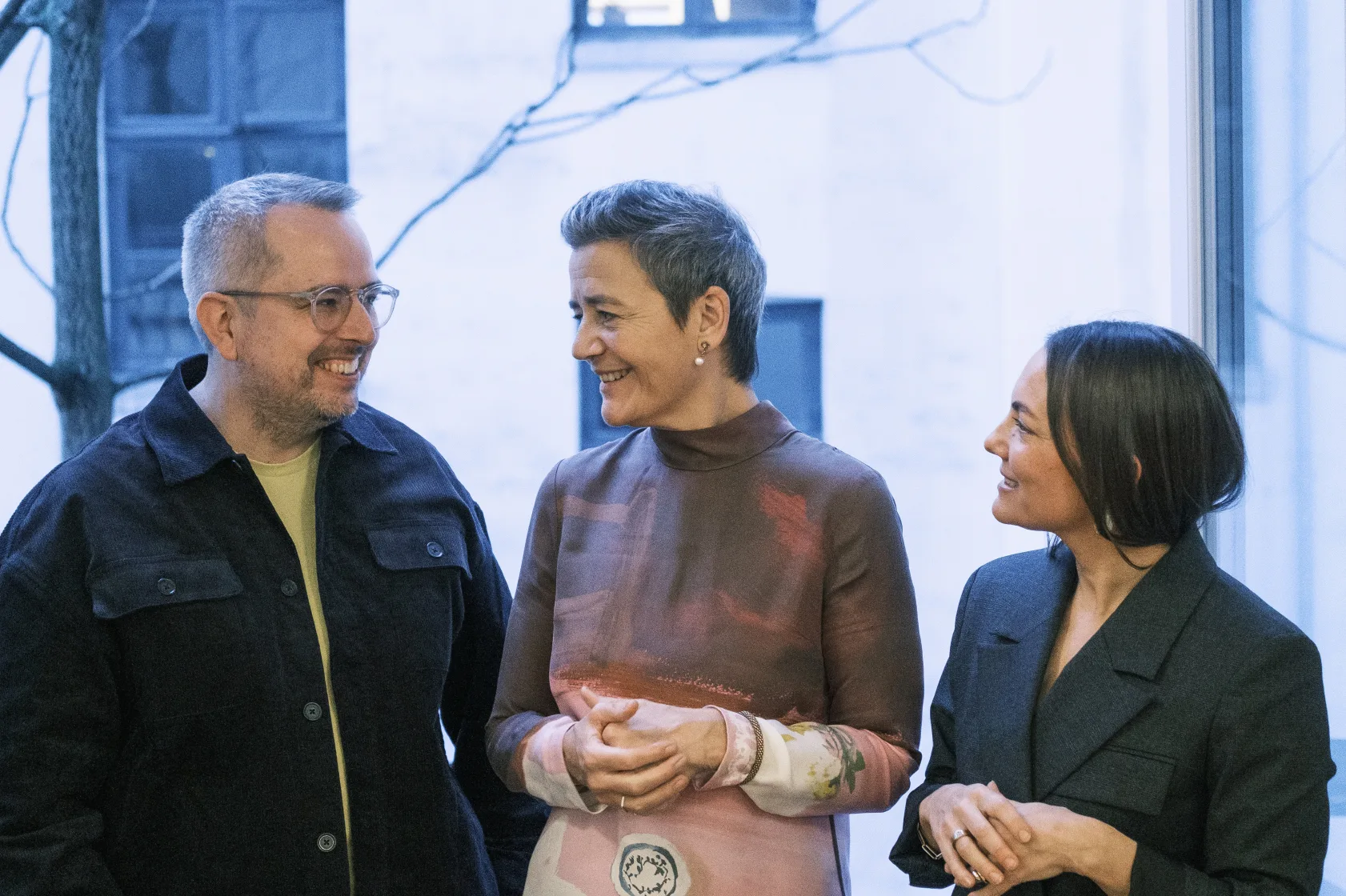 Margrethe Vestager, Thomas Madsen-Mygdal and Ditte Graa Wulff